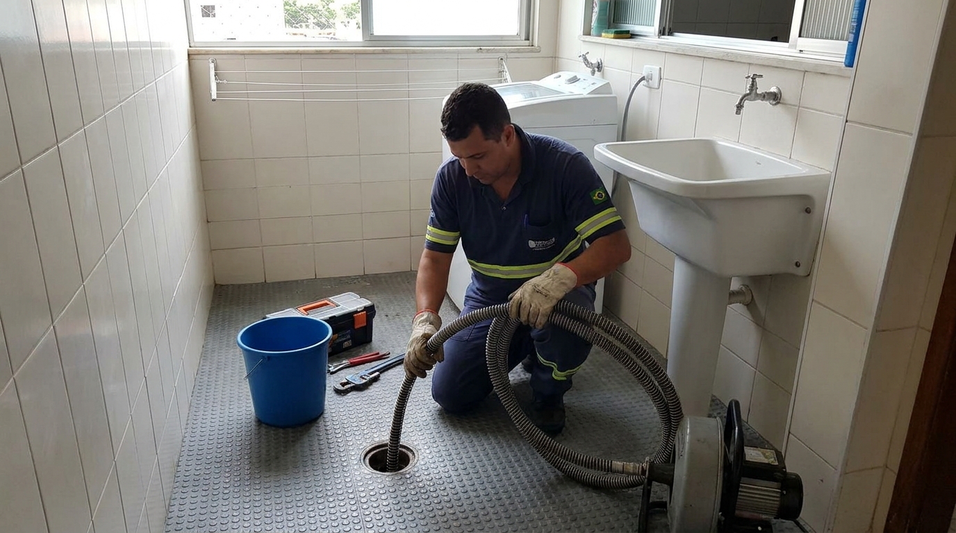 Desentupimento de ralo residencial em Piracicaba‑SP