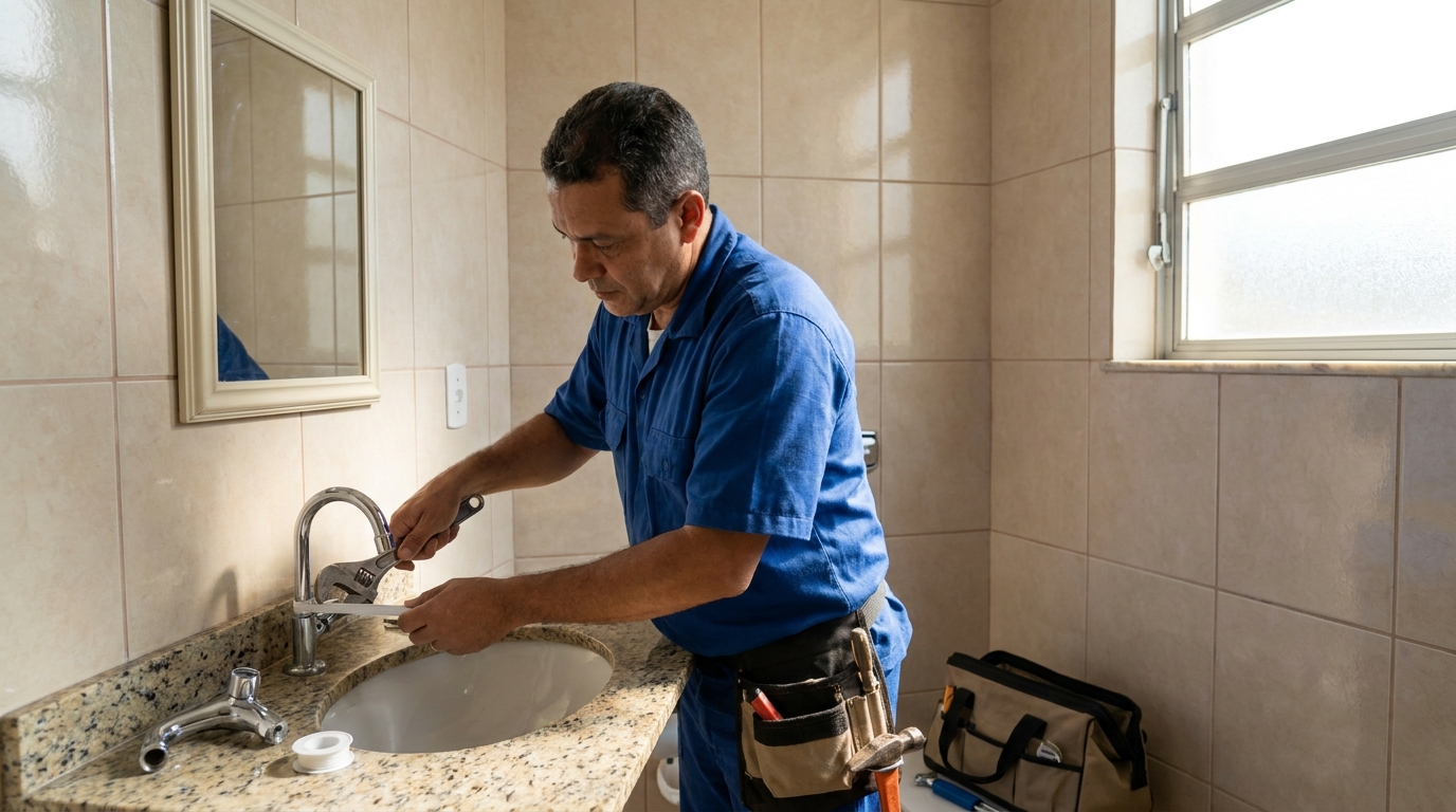 Instalação de torneira de banheiro em Piracicaba‑SP