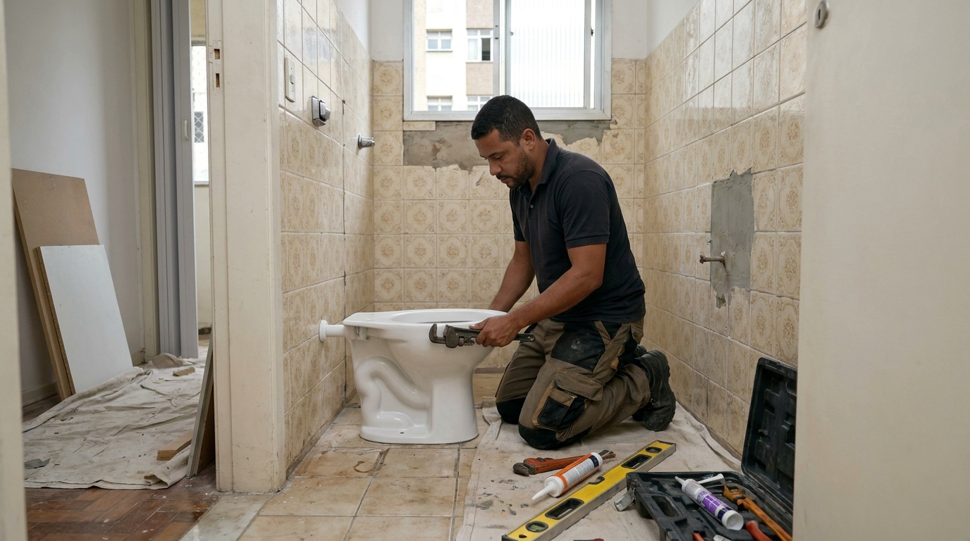 Instalação de vaso sanitário profissional em Piracicaba‑SP