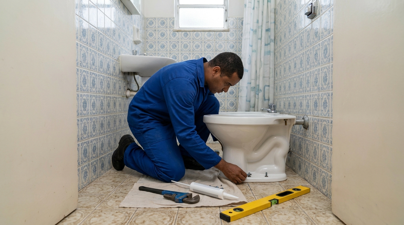 Instalação de vaso sanitário residencial em Piracicaba‑SP