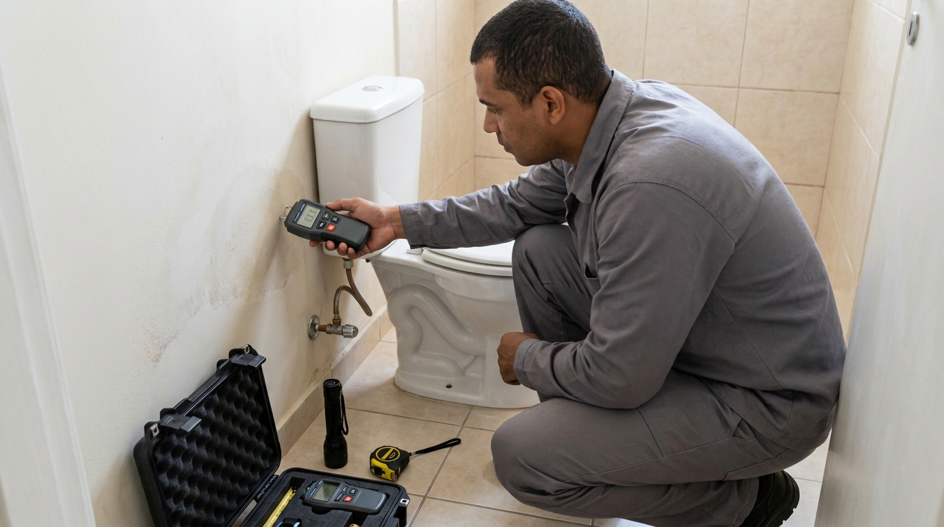 Técnico de caça vazamento em residência em Piracicaba‑SP